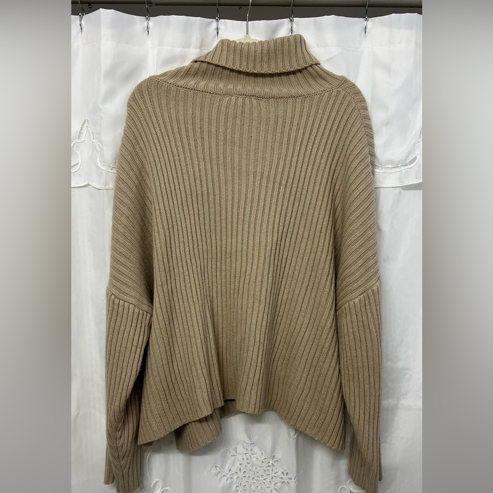 LBLC The Label Oversized Ribbed Turtleneck Sweater Camel Beige Size XS - Picture 7 of 11